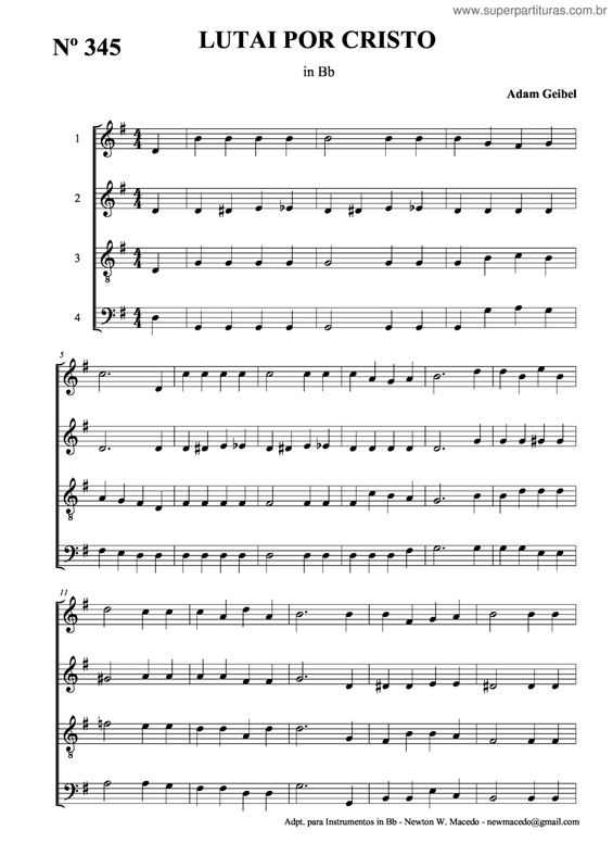 Partitura da música Lutai Por Cristo v.5