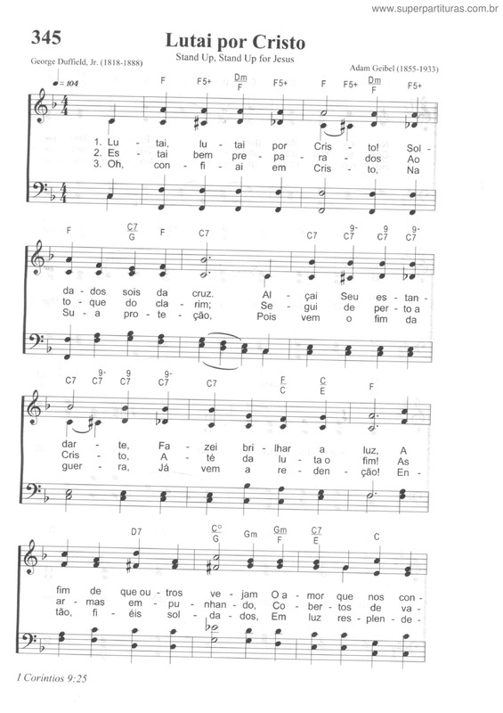 Partitura da música Lutai Por Cristo