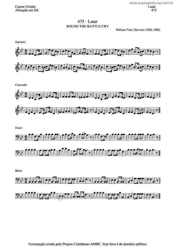 Partitura da música Lutar v.2