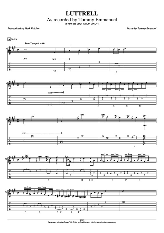 Partitura da música Luttrell