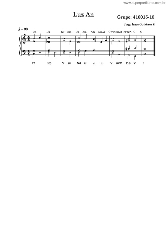 Partitura da música Luz An Composición Unad