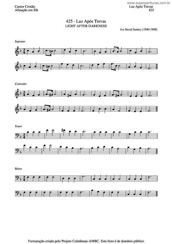 Partitura da música Luz Após Trevas v.3