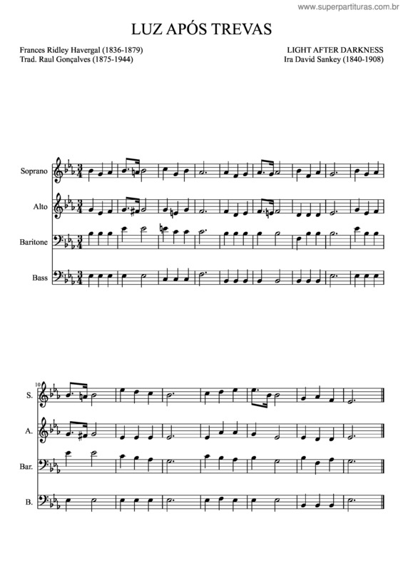 Partitura da música Luz Após Trevas v.4