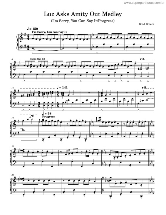 Partitura da música Luz Asks Amity Out Medley