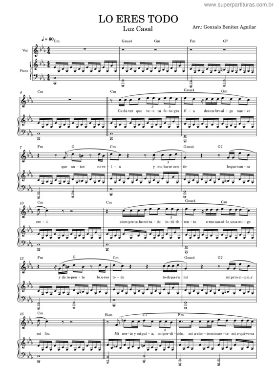 Partitura da música Luz Casal – Lo Eres Todo