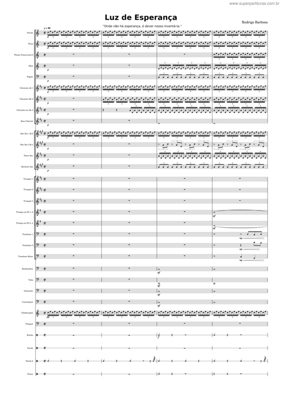 Partitura da música Luz De Esperança – Marcha De Procissão – Rodrigo Barbosa