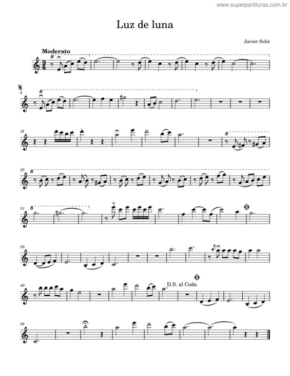 Partitura da música Luz De Luna De Javier Solis