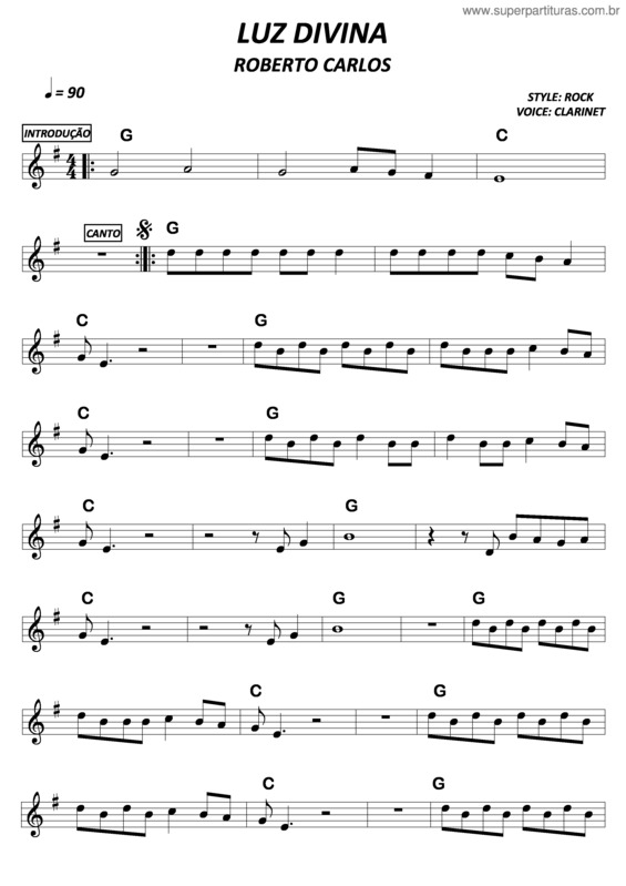 Partitura da música Luz Divina v.5