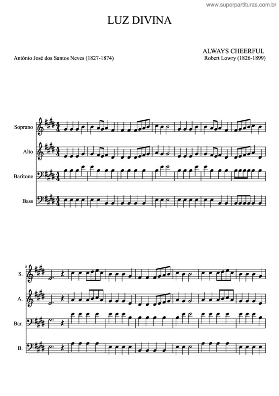 Partitura da música Luz Divina v.7