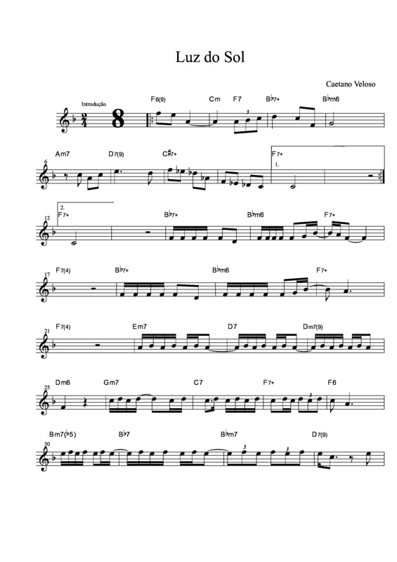 Partitura da música Luz do Sol v.11