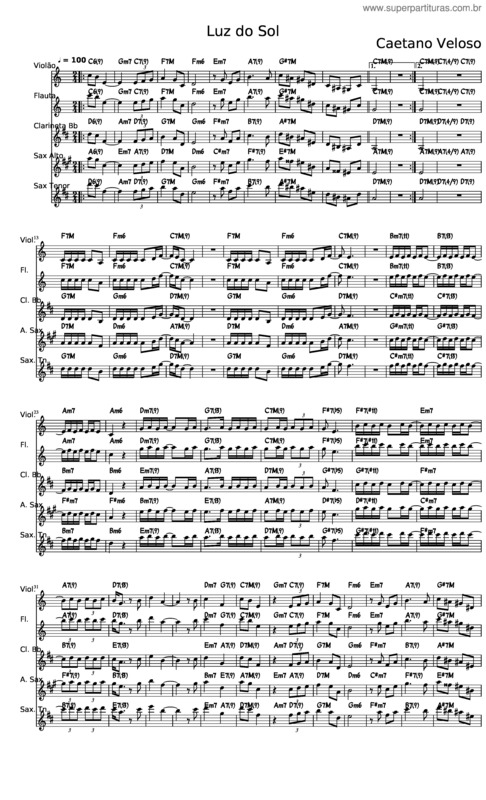 Partitura da música Luz Do Sol v.14