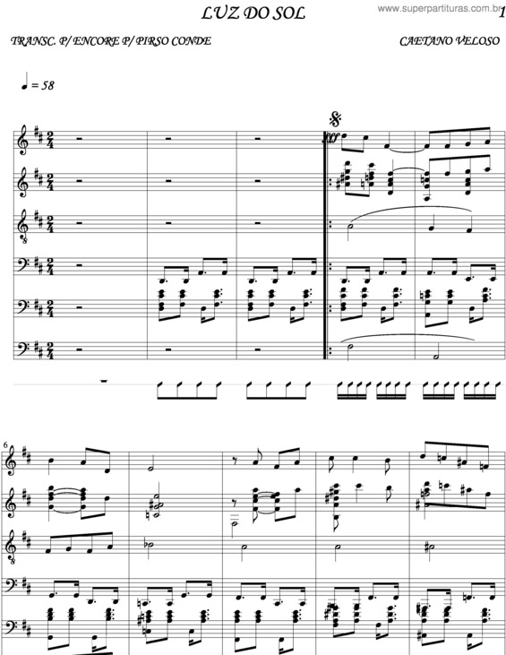 Partitura da música Luz Do Sol v.9