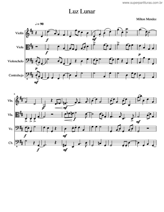 Partitura da música Luz Lunar