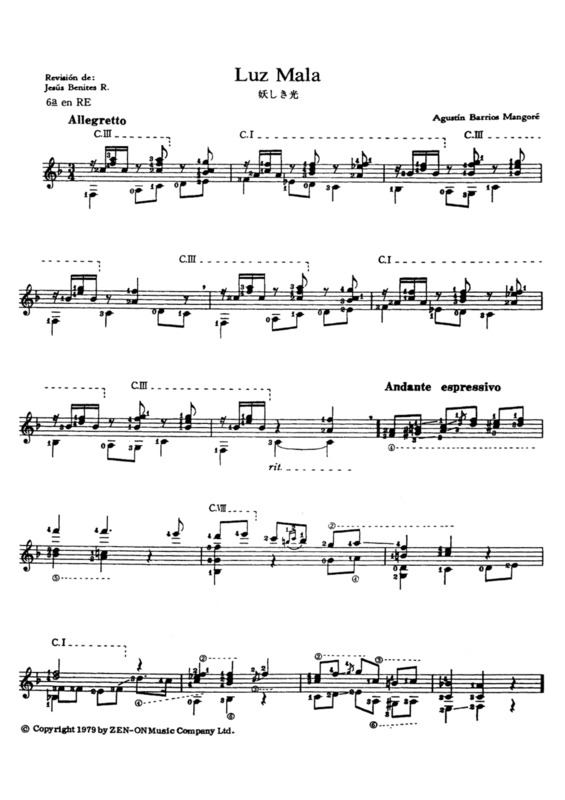 Partitura da música Luz Mala v.2