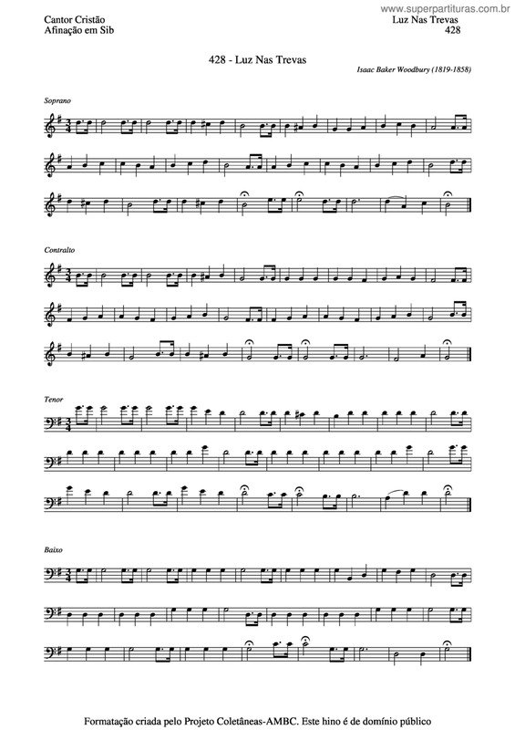 Partitura da música Luz Nas Trevas v.3