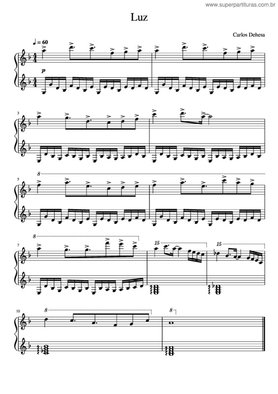 Partitura da música Luz v.4