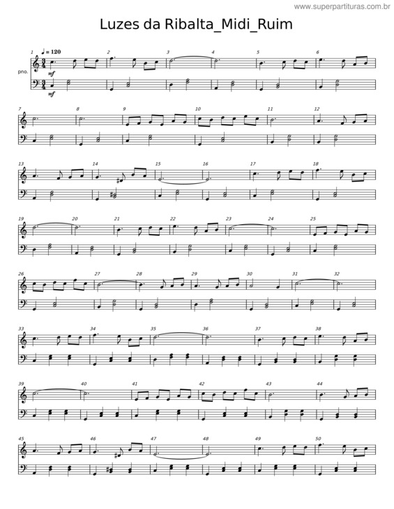 Partitura da música Luzes Da Ribalta v.14