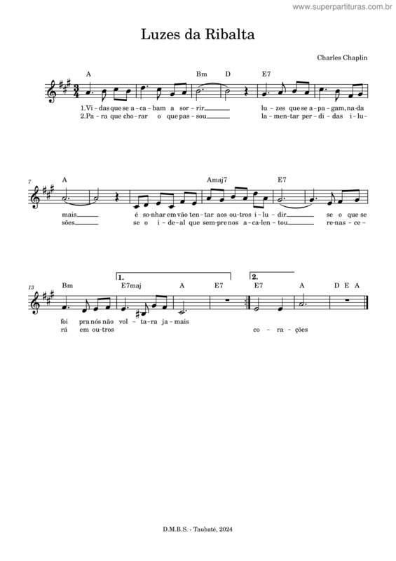 Partitura da música Luzes Da Ribalta v.15