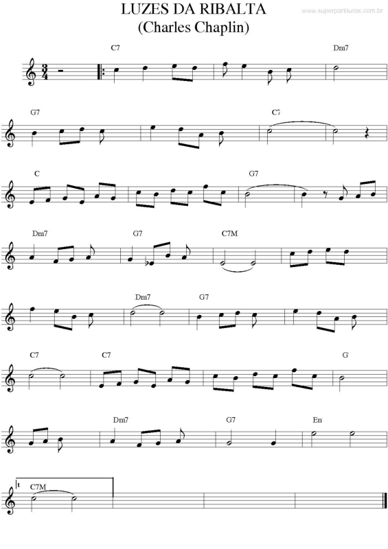 Partitura da música Luzes Da Ribalta v.3