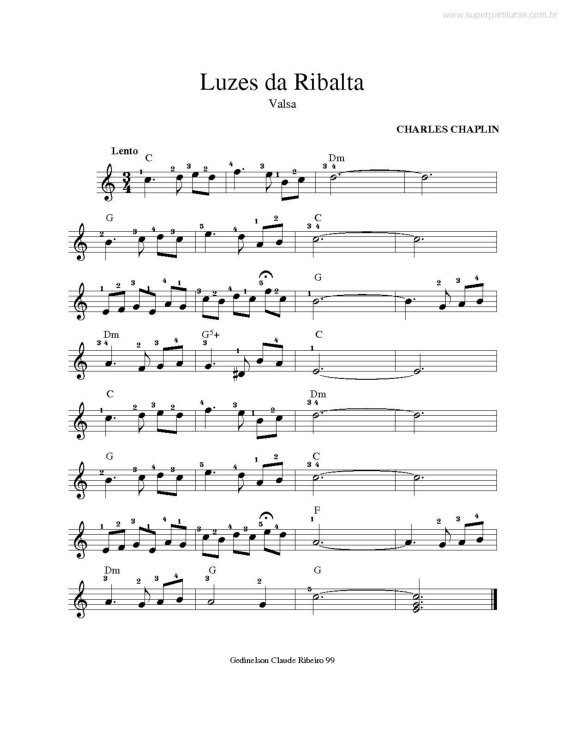 Partitura da música Luzes da Ribalta v.4