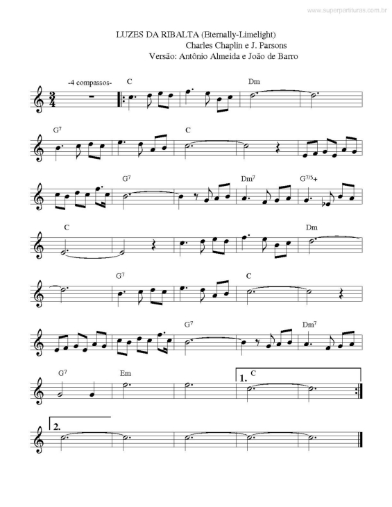 Partitura da música Luzes da Ribalta v.5