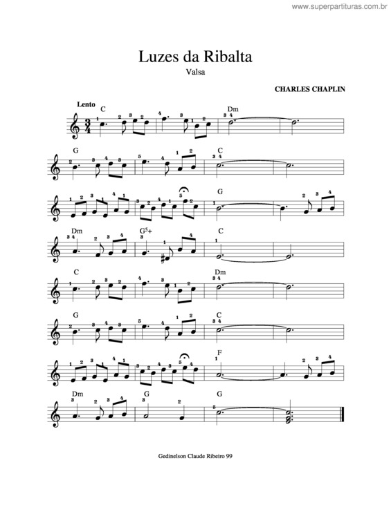 Partitura da música Luzes Da Ribalta v.6