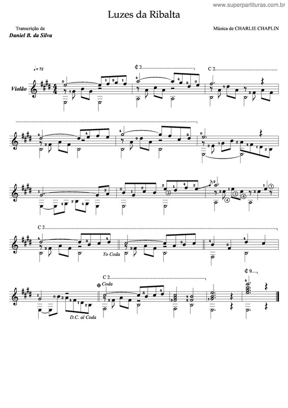 Partitura da música Luzes Da Ribalta v.8