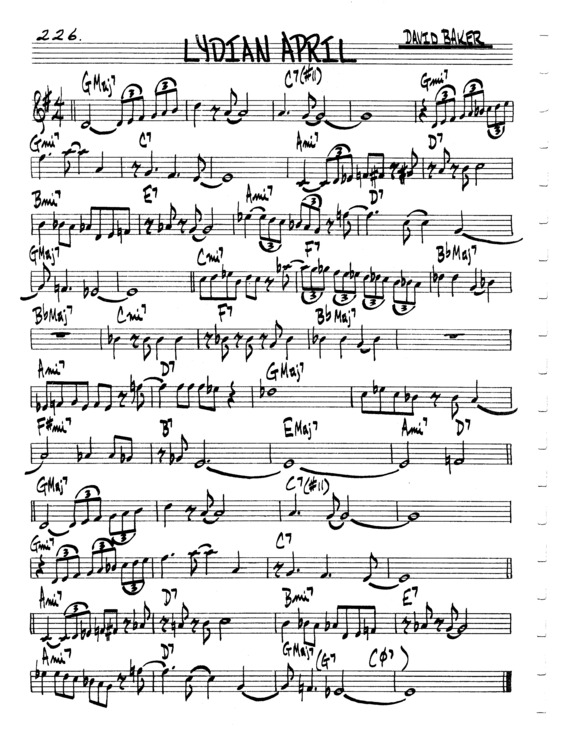 Partitura da música Lydian April v.7