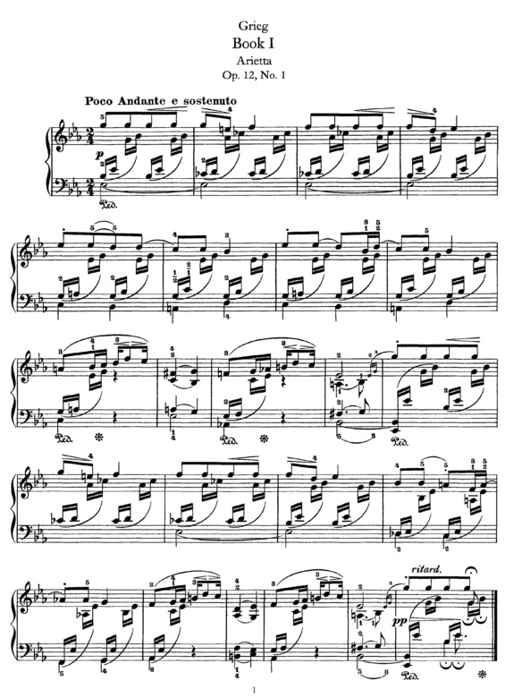 Partitura da música Lyric Pieces Book 1