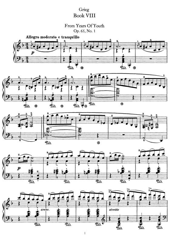 Partitura da música Lyric Pieces Book 8