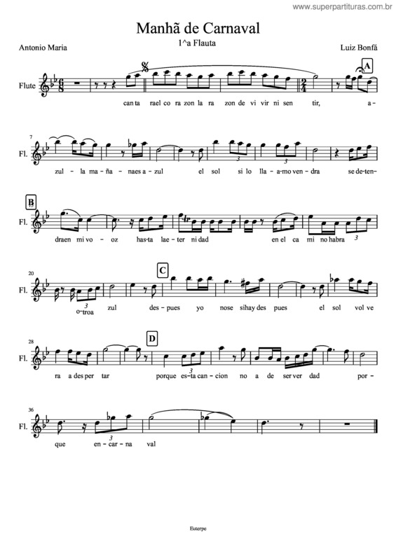 Partitura da música Mañana De Carnaval