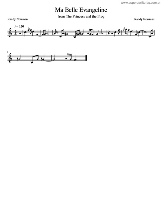 Partitura da música Ma Belle Evangeline