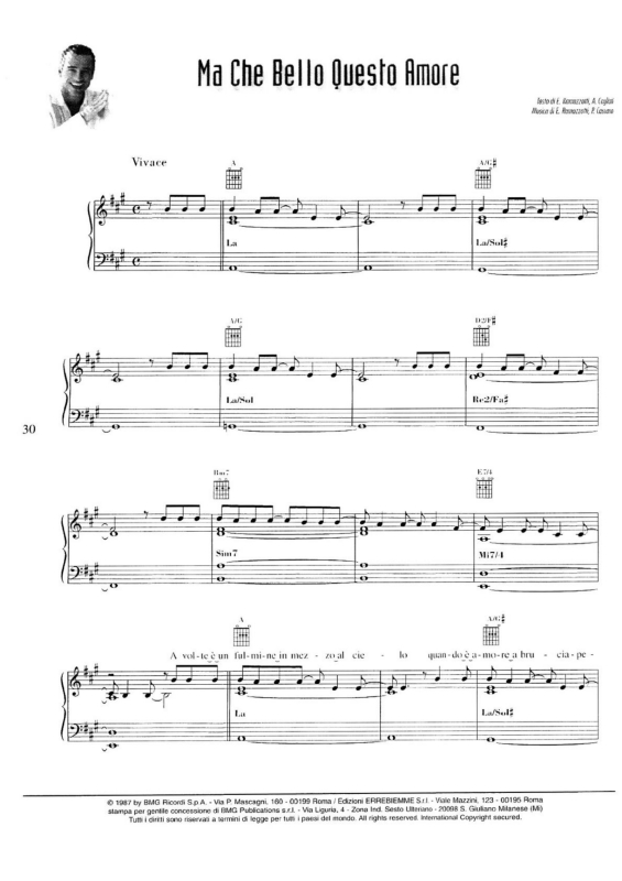 Partitura da música Ma Che Bello Questo Amore v.2