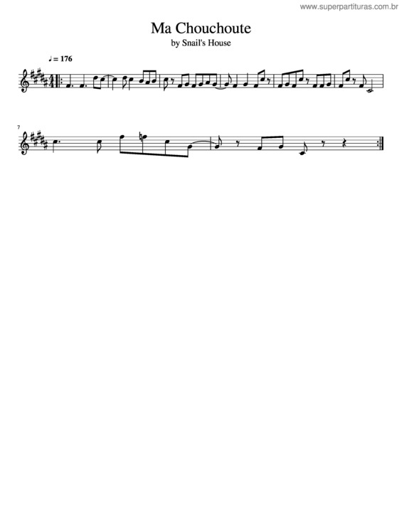 Partitura da música Ma Chouchoute