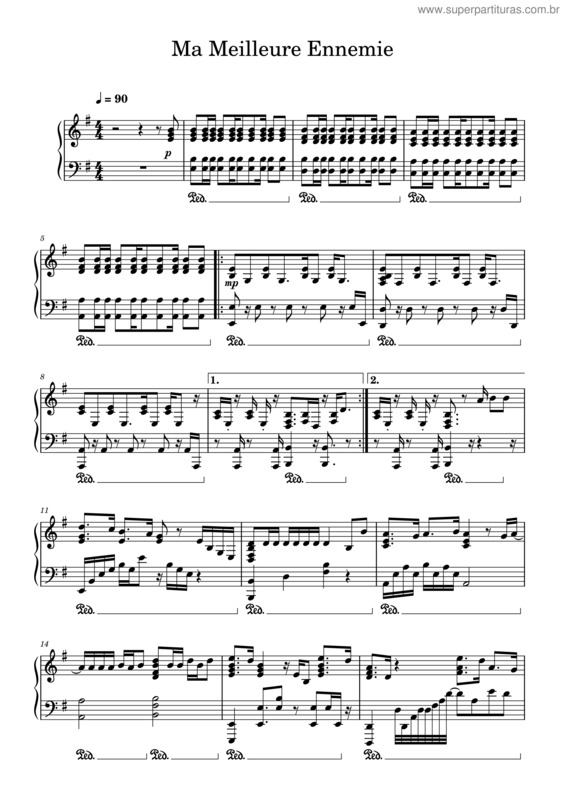 Partitura da música Ma Meilleure Ennemie v.2