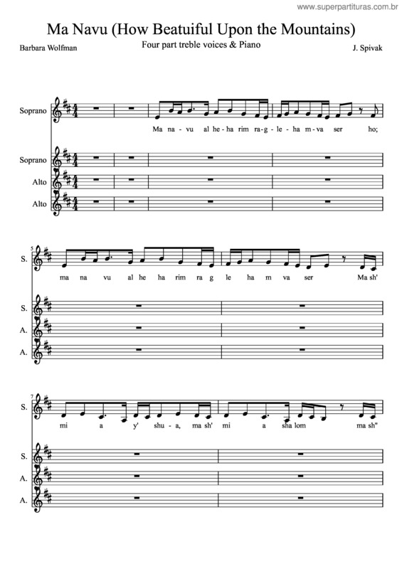 Partitura da música Ma Navu Soprano 1 Only