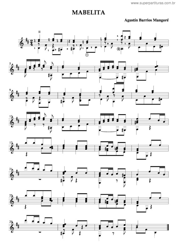 Partitura da música Mabelita 