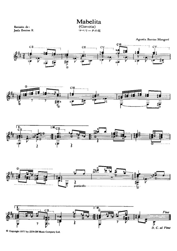 Partitura da música Mabelita