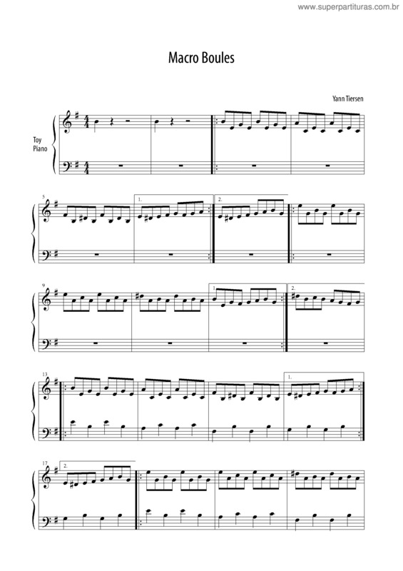 Partitura da música Macro Boules v.2