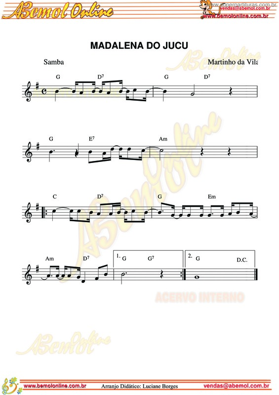 Partitura da música Madalena Do Jucu v.4