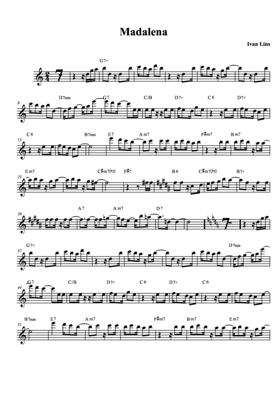 Partitura da música Madalena v.5