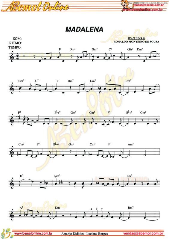 Partitura da música Madalena v.6