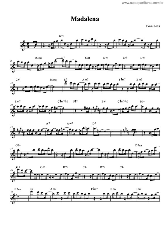 Partitura da música Madalena v.7