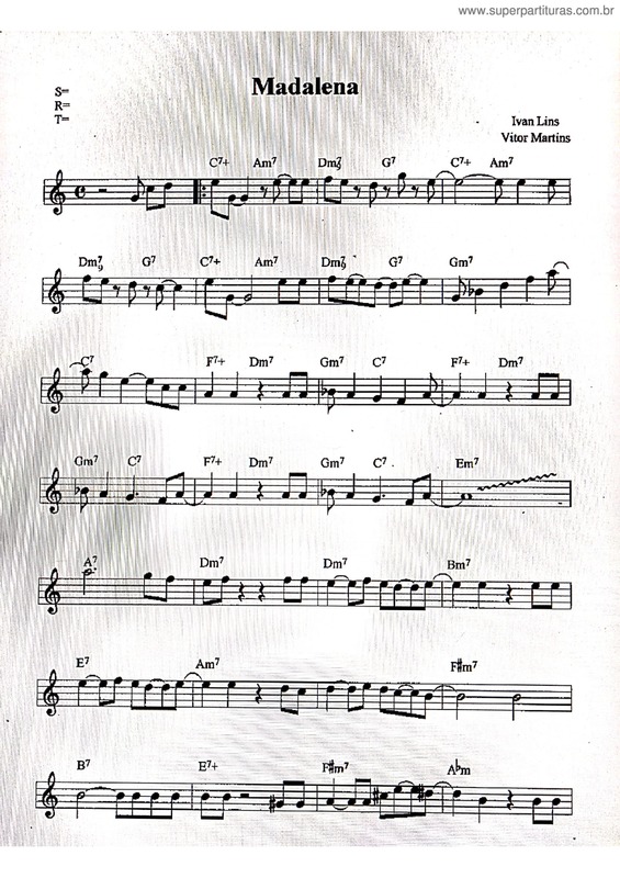 Partitura da música Madalena v.8