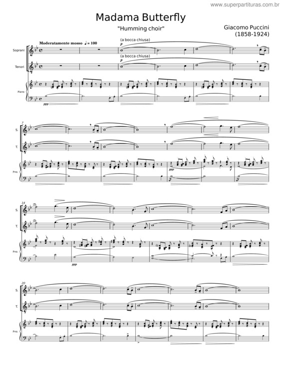 Partitura da música Madama Butterfly, Sc 74 v.3