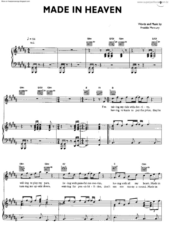 Partitura da música Made In Heaven v.2