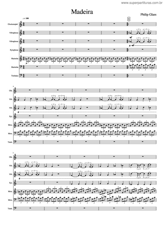 Partitura da música Madeira
