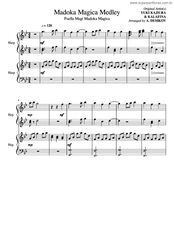 Partitura da música Madoka Magica Medley