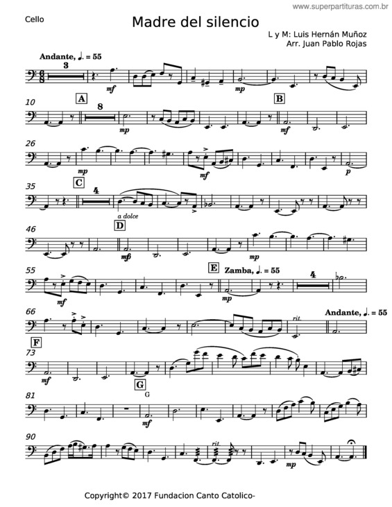 Partitura da música Madre Del Silencio – Misc Praise Songs
