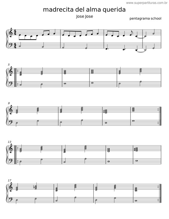 Partitura da música Madrecita Del Alma Querida – Jose Jose